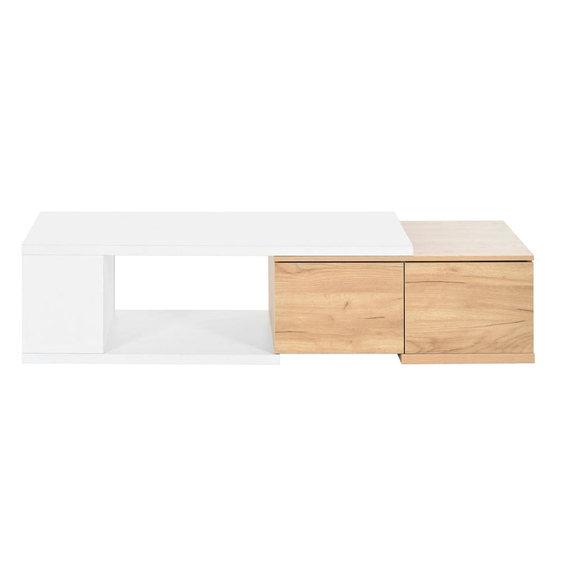 Table basse extensible avec 2 tiroirs de rangement