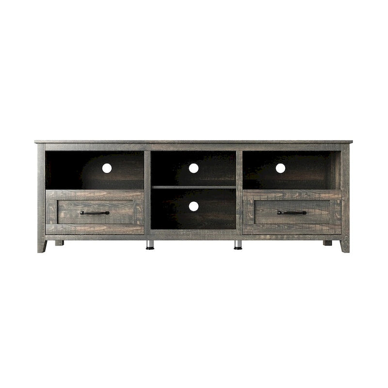 Meuble TV de 178 cm de long avec 2 tiroirs et 4 compartiments de rangement