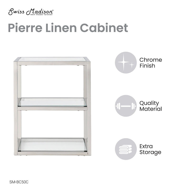 Armoire à linge murale 16x20x10 en chrome