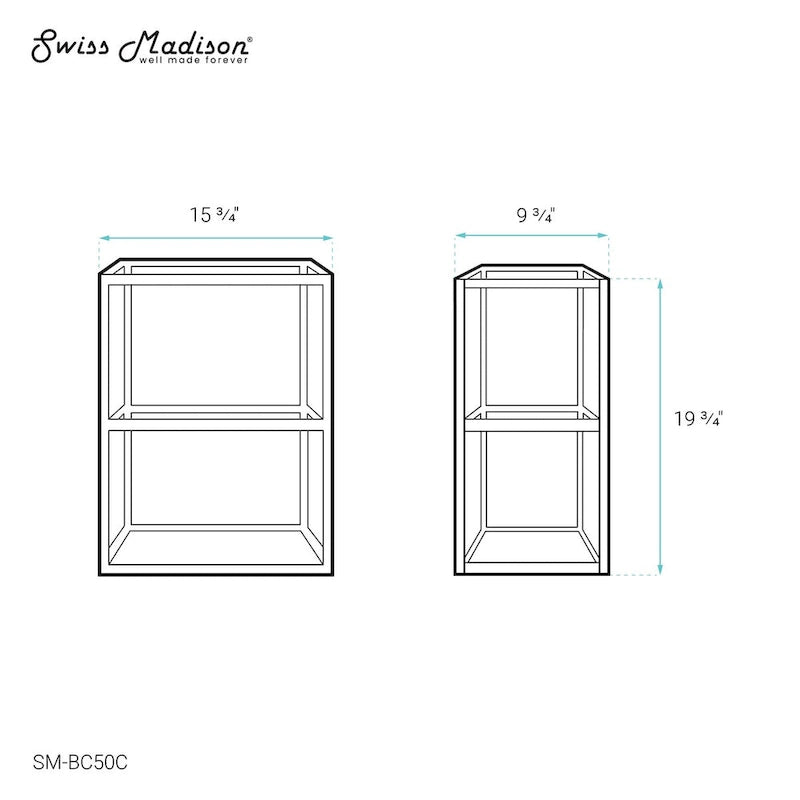 Armoire à linge murale 16x20x10 en chrome