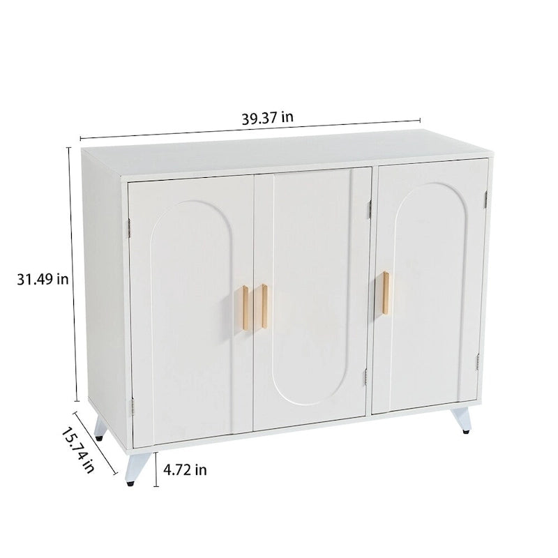 Buffet avec 3 portes et étagères amovibles