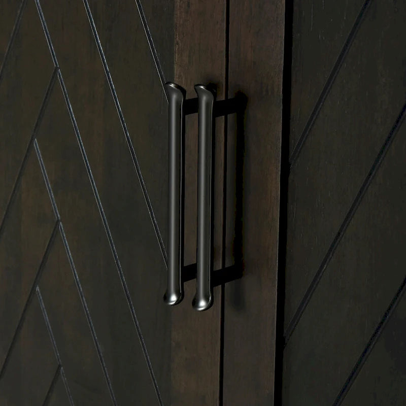 Bahut classique 4 portes avec rangement ouvert et étagères réglables