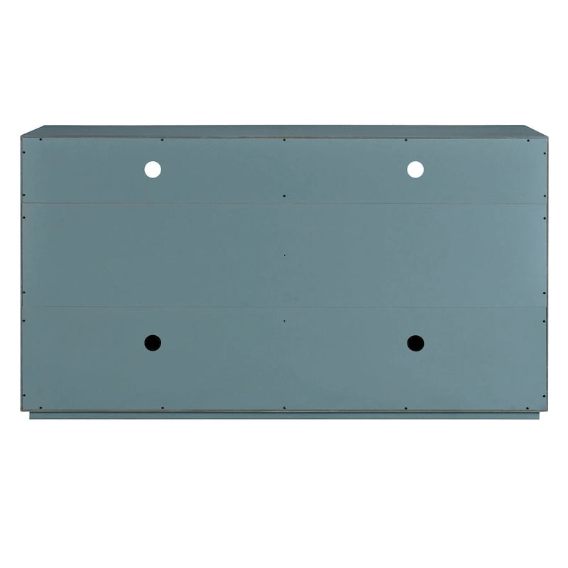 Bahut classique 4 portes avec rangement ouvert et étagères réglables