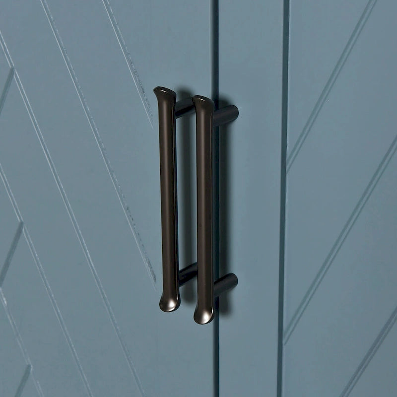 Bahut classique 4 portes avec rangement ouvert et étagères réglables
