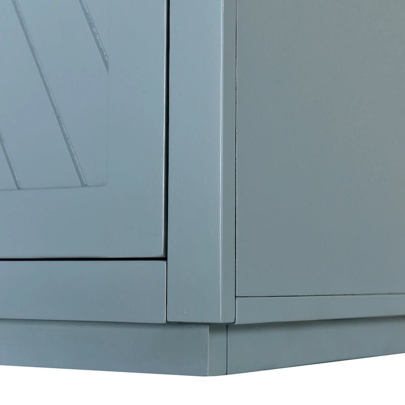 Bahut classique 4 portes avec rangement ouvert et étagères réglables