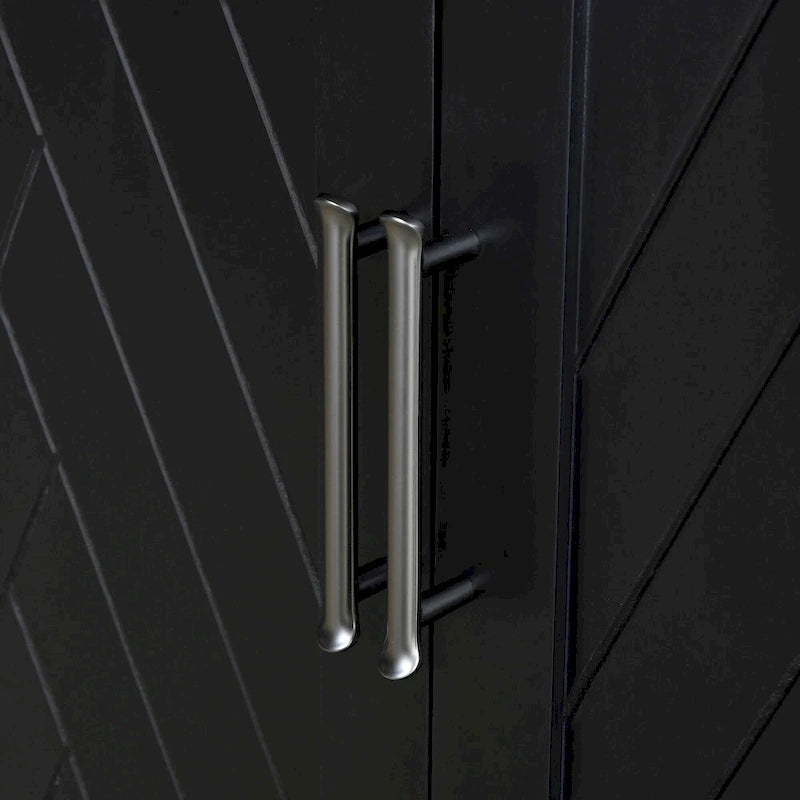Bahut classique 4 portes avec rangement ouvert et étagères réglables